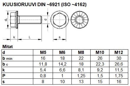 DIN 6921 TAULU