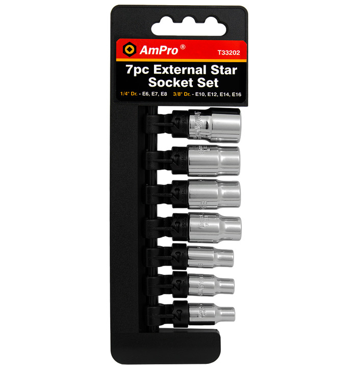 E-TORX- HYLSYSARJA 1/4" 3/8" 7-OS kuva