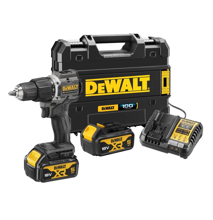 Dewalt DCD100P2T akkuiskuporakone 18V 2x5,0Ah 100-vuotis juhlamalli kuva