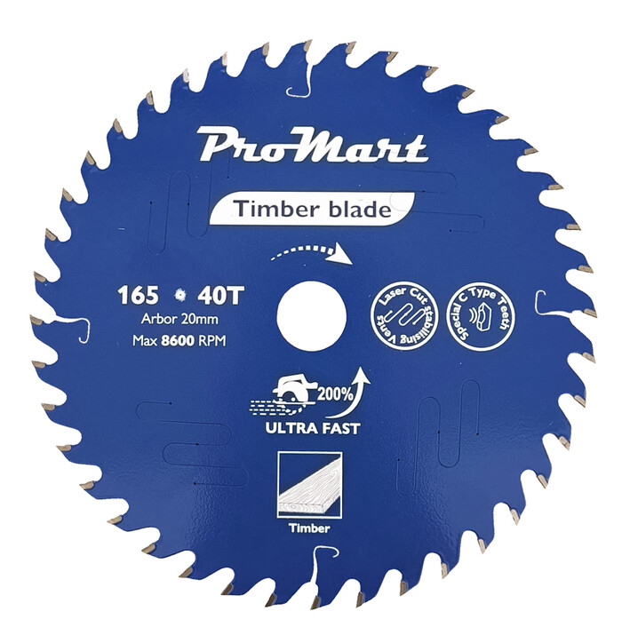 ProMart pyörösahanterä 165x20 40T puulle ULTRA FAST, Timber blade kuva